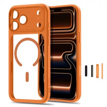Husă TECH-PROTECT MagPeak MagSafe Clear pentru iPhone 17 Pro / 18 Pro - Cosmic Orange