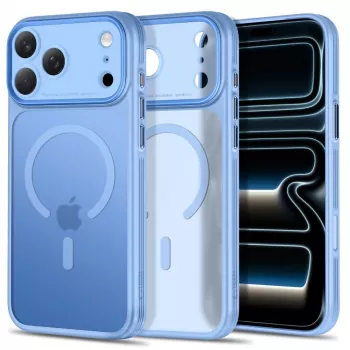 TECH-PROTECT MagPrime Husă MagSafe transparentă pentru iPhone 17 Pro Max / 18 Pro Max - Albastru deschis mat