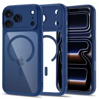 TECH-PROTECT MagPeak Husă MagSafe transparentă pentru iPhone 17 Pro Max / 18 Pro Max – Albastru închis
