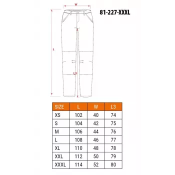 Pantaloni de protecție NEO TOOLS 81-227-XXXL, gri/negri, XXXL