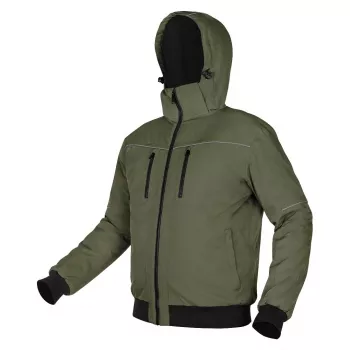 Jachetă termoizolată cu glugă OUTDOOR NEO TOOLS, verde, mărimea XXXL