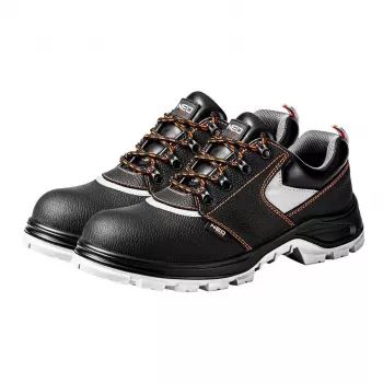 Pantofi de lucru de protecție din piele NEO TOOLS TOP-82-015, mărimea 44 EU, S3 SRC, bombeu de oțel, negri