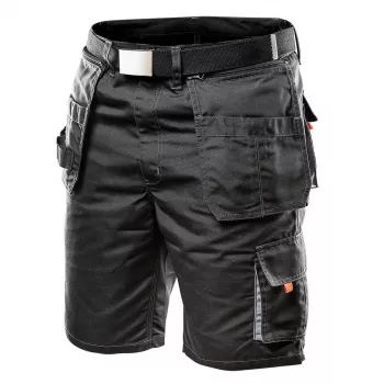 Pantaloni scurți de lucru HD NEO TOOLS cu buzunare detașabile, mărimea LD/54, ebony