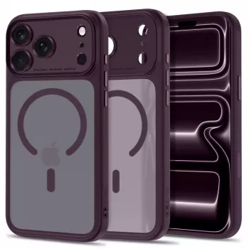 Husă Tech-Protect MagPeak MagSafe pentru iPhone 17 Pro Max / 18 Pro Max - vișiniu închis mat