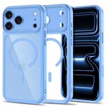 Husă TECH-PROTECT MagPeak MagSafe transparentă pentru iPhone 17 Pro Max / 18 Pro Max - albastru deschis