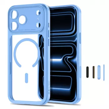 Husă TECH-PROTECT MagPeak MagSafe transparentă pentru iPhone 17 Pro Max / 18 Pro Max - albastru deschis