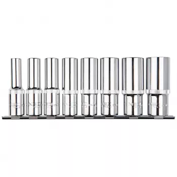 Chei tubulare lungi cu profil spline NEO TOOLS 1/2, set de 8