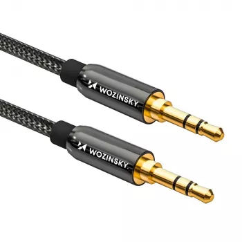 Cablu audio AUX universal Wozinsky 3,5 mm 2x jack tată 1,5 m negru