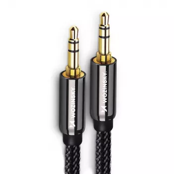 Cablu audio AUX universal Wozinsky 3,5 mm 2x jack tată 1,5 m negru
