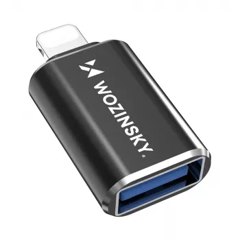Cablu Wozinsky USB-A la Lightning 1m negru - certificat MFi, încărcare rapidă și sincronizare