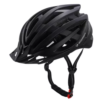 Cască de bicicletă MTB Wozinsky cu vizieră detașabilă și lumină spate USB 54-57 cm - negru