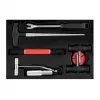 Set de 7 piese pentru demontarea parbrizului NEO TOOLS TOP-11-819 cu sârmă pătrată de 22 m, mânere pentru sârmă, dispozitiv de ghidare, sulă, unealtă de tăiere, clemă pentru sârmă, valiză din plastic