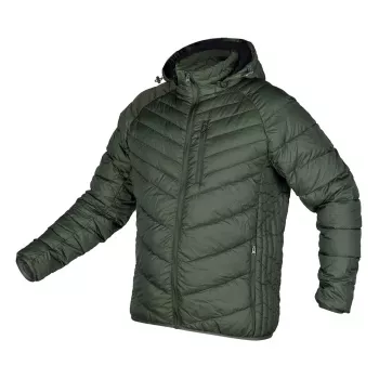 NEO TOOLS Mix&Match Quilted Down Jacket, Lightweight, Olive-Black, Size M