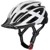 Cască de bicicletă MTB WOZINSKY cu vizieră detașabilă și lumină USB spate 54-57 cm - negru-alb
