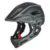 Cască de bicicletă full-face pentru copii WOZINSKY cu lumină USB spate 52-56 cm - gri