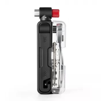 Set scule bicicletă ROCKBROS Multitool cu umflător CO2 și cheie cu clichetă - negru
