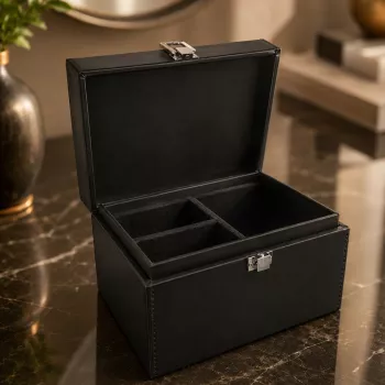 Wozinsky WPB-R16 RFID Signal Blocking Keyless Key Box with Compartments 16x12x9 cm - Black
