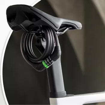 Antifurt cu cablu și combinație pentru bicicletă Rockbros 87632 115 cm - negru