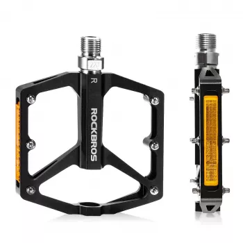 Pedale reflectorizante din aluminiu ROCKBROS K371 cu rulmenți etanșați – negru