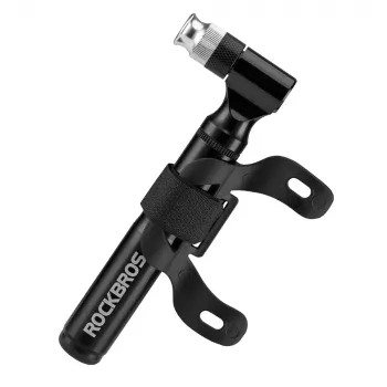 Set de reparații bicicletă ROCKBROS JG-PB-11 cu minipompă 120-PSI, multitool 16 în 1, petice fără lipire, leviere pentru anvelope, geantă de depozitare - negru