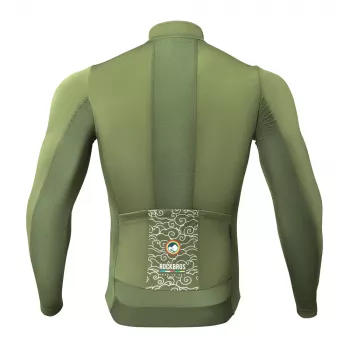 Tricou de ciclism termic și vântos ROAD TO SKY ROCKBROS - verde - mărimea S