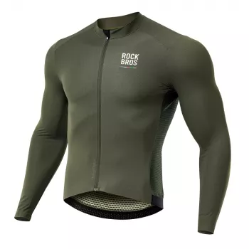 Tricou de ciclism cu mânecă lungă pentru bărbați ROAD TO SKY ROCKBROS L - verde