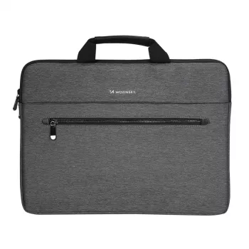 Geantă pentru laptop Wozinsky WTL-15 15,6 inch cu mâner și fermoar metalic – gri