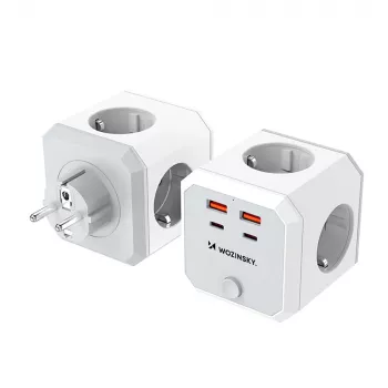 Cub de alimentare Wozinsky WKZ-4B 4x AC 2x USB-A 2x USB-C PD 20W 4000W alb