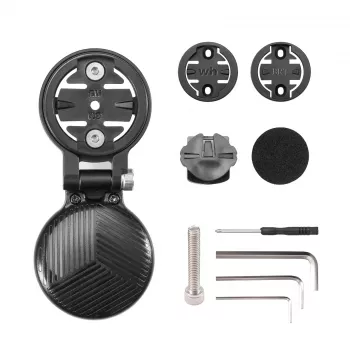 Suport computer de bicicletă Out-Front ROCKBROS WT-2 cu compartiment ascuns AirTag, aluminiu, negru, adaptoare Garmin/Wahoo/Bryton