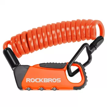 Antifurt combinat pentru bicicletă ROCKBROS RBK6N, portocaliu