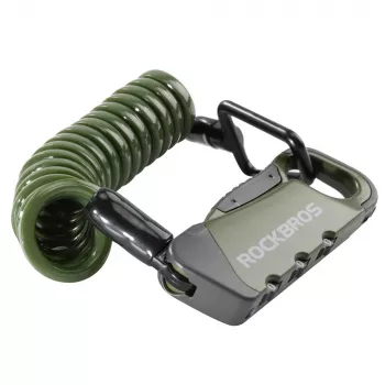 Antifurt cablu pentru bicicletă ROCKBROS RBK6N cu combinație din 4 cifre, negru, 120 cm x 12 mm