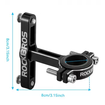 Adaptor reglabil din aluminiu pentru suport bidon ROCKBROS KS-416, negru