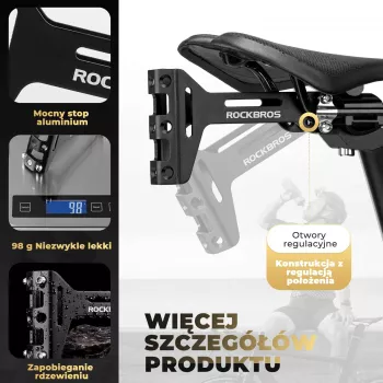 Adaptor pentru suport bidon sub șa ROCKBROS din aluminiu, negru