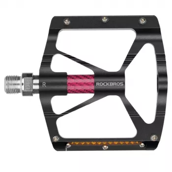 Pedale platformă din aluminiu ROCKBROS K307PT cu reflectoare – negru