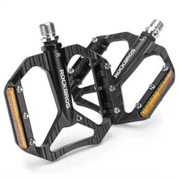 Pedale platformă reflectorizante din aluminiu ROCKBROS C700, negru