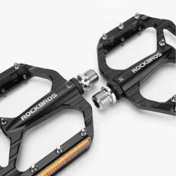 Pedale platformă reflectorizante din aluminiu ROCKBROS C700, negru
