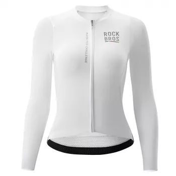 Tricou de ciclism cu mânecă lungă pentru damă ROCKBROS ROAD TO SKY, alb, L