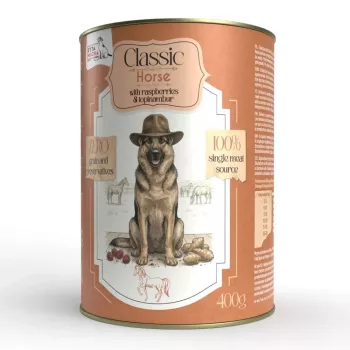 SYTA MICHA Classic Mono cal cu zmeură și topinambur – hrană umedă pentru câini – 400g