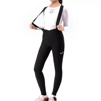 Pantaloni scurți de ciclism cu bretele pentru damă ROCKBROS YDCK006 TVI cu bazon, negri, mărimea L