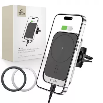 Suport auto pentru telefon Tech-Protect CW19 MagSafe cu încărcare wireless