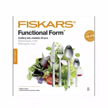 Fiskars Functional Form 24-Piece Cutlery Set Matte Stainless Steel
