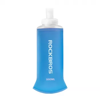 Sticlă de apă pliabilă ROCKBROS Soft Flask 500 ml albastră - pentru alergare, trail running, ciclism, drumeții