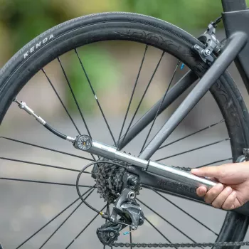 Pompă de mână ușoară pentru bicicletă ROCKBROS JG-PB-004 cu manometru - negru
