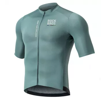 Tricou de ciclism cu mânecă scurtă pentru bărbați ROCKBROS ROAD TO SKY gri-albastru mărimea L