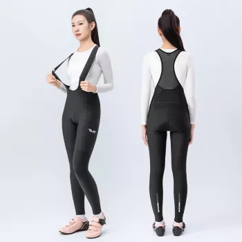 Pantaloni scurți de ciclism cu bretele pentru femei ROCKBROS YDCK005 TVI cu perniță, negru, mărimea L