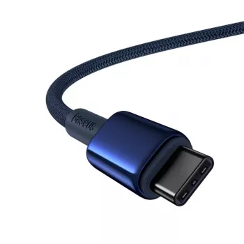 Cablu Baseus Tungsten Gold USB-C la USB-C 100W PD 1m albastru