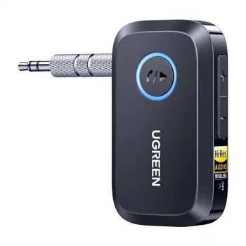 UGREEN Adaptor transmițător receptor audio Bluetooth 5.3 cu LDAC, aptX HD, aptX Low Latency, 3,5mm AUX/RCA/Optic, USB-C, Multi-point, pentru TV PC Home Stereo Auto Audio (Negru)