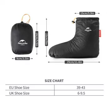 Ghete scurte din puf de gâscă Naturehike NH18S023-T negru Medium