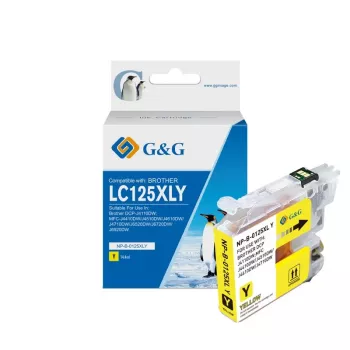 Cartuș de cerneală galben G&G Ninestar compatibil cu Brother LC-125XLY