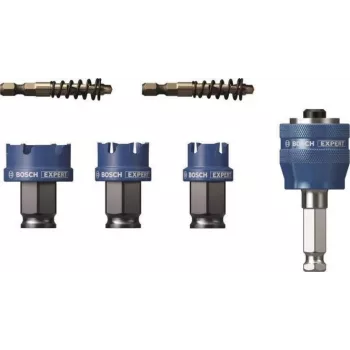 Set de 7 fiare de găurit Bosch 2608901963 Progressor pentru lemn și metal, cu adaptor Power Change Plus și burghiu de centrare HSS-G